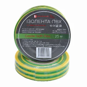 Ізоляційна стрічка ПВХ  Soft Flex 25 м , жовто-зелений