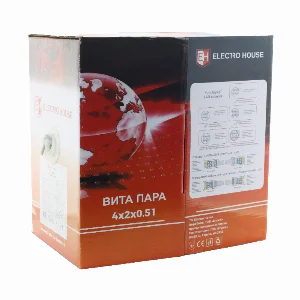 Мережевий кабель FTP cat5e 4х2х0,51 мм²  CCA   PE чорний, зовнішній монтаж