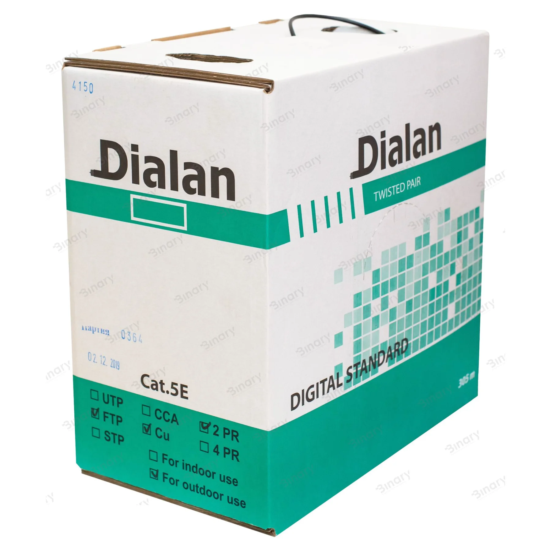 Вита пара FTP Cat.5E 2PR Cu (350МГц) PE Outdoor 305 м Dialan — фото 3