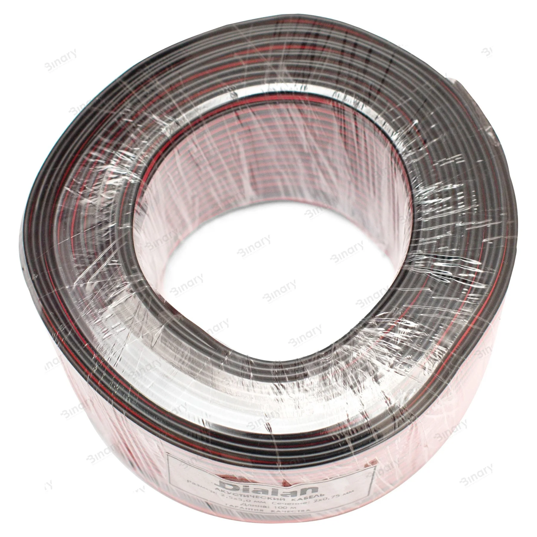 Акустичний кабель Dialan CCA 2x0.75 мм ПВХ 100 м Чорно-Червоний — фото 2