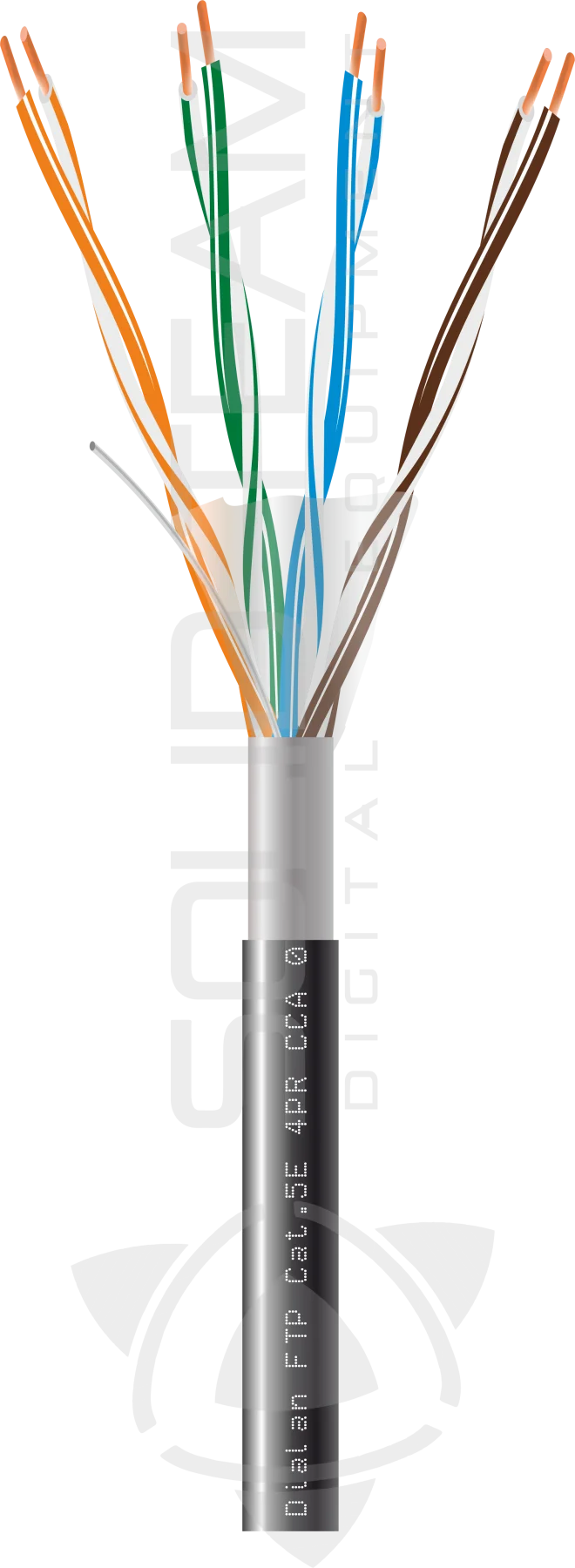 Вита пара Dialan FTP Cat.5E 4PR CCA 0.48 мм PVC Outdoor 305 м — фото 2