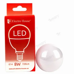 LED лампа шар P45 E14 8 Вт 4100К