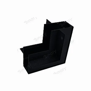 Кут трекової магнітної рейки вертикальний врізний Чорний