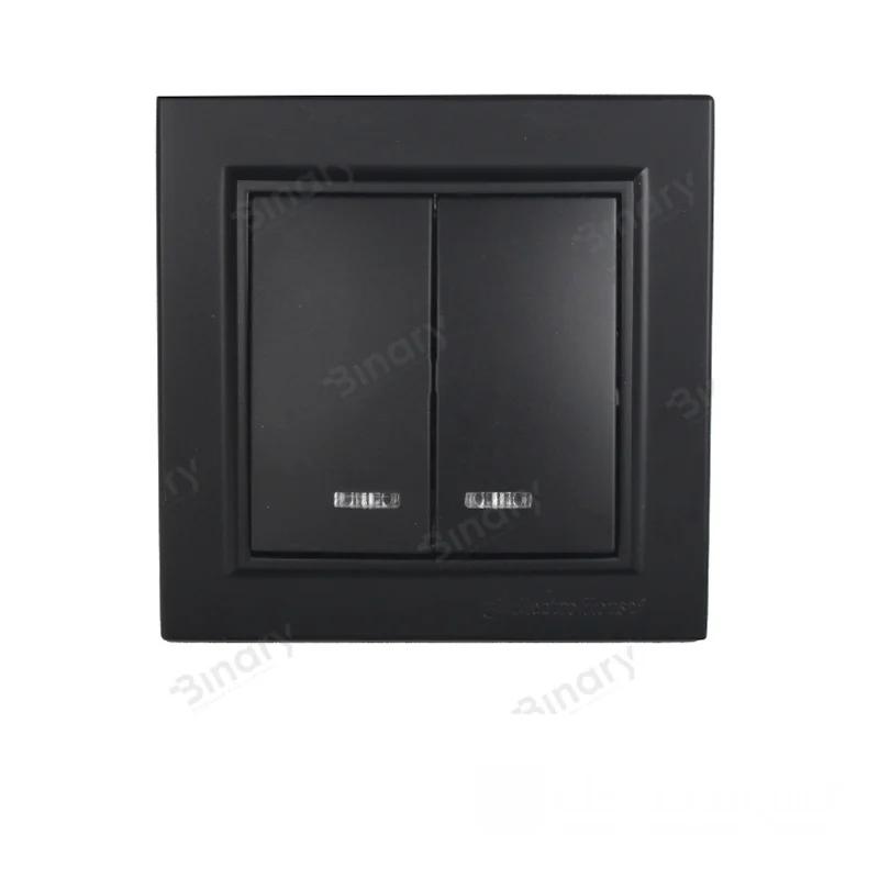 Вимикач з підсвічуванням подвійний Графіт