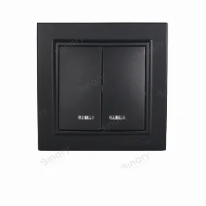 Вимикач з підсвічуванням подвійний Графіт