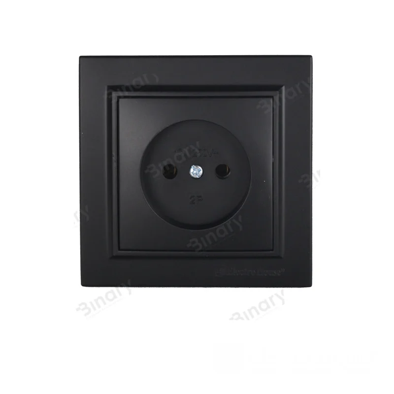 Розетка без заземлення 16 A Графіт