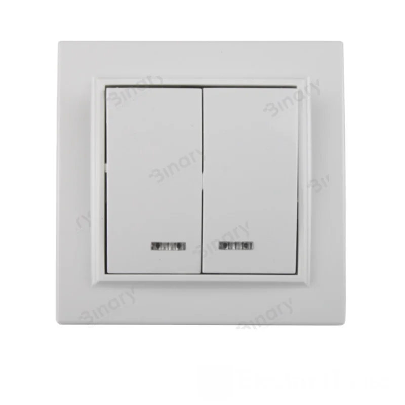 Вимикач з підсвіткою подвійний Білий