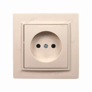 Розетка без заземлення Термопластик 16 А Enzo Латте