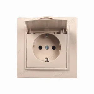 Розетка з кришкою IP44 з/з 16 А Enzo Латте