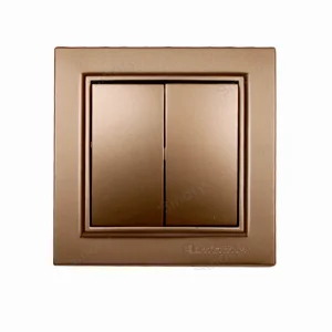 Вимикач подвійний Enzo Розкішно-золотий