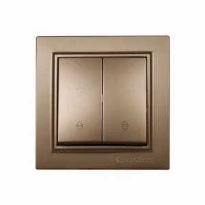 Вимикач подвійний прохідний Enzo Розкішно-золотий