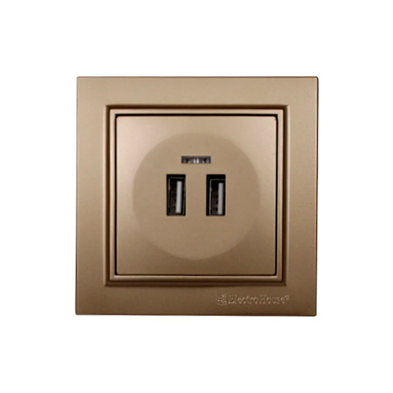 Розетка USB (2 порти) 2 A Enzo Розкішно-золотий