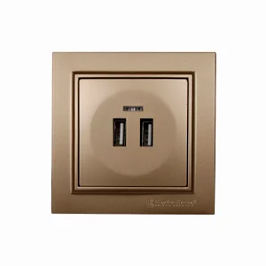 Розетка USB (2 порта) 2 A Enzo Роскошно-золотой