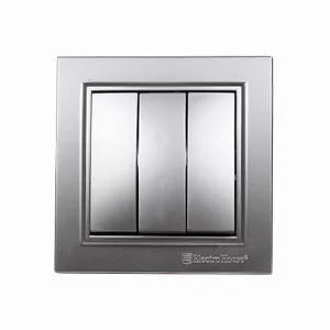 Вимикач потрійний Enzo Срібний камінь