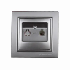 Розетка телефонная Enzo Серебряный камень