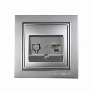 Розетка комп'ютерна 1х8P8C Enzo Срібний камінь