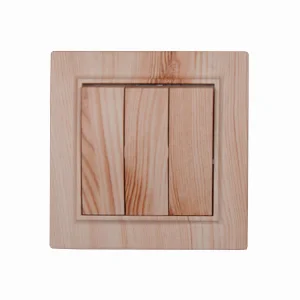 Вимикач потрійний Enzo Світле дерево