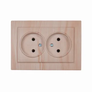 Розетка подвійна без заземлення Термопластик 16 А Enzo Світле дерево