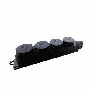 Колодка із заземленням та кришкою на 4 гнізда Каучук