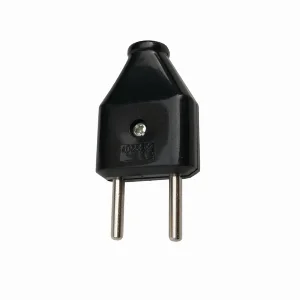 Вилка без заземлення плоска Чорний