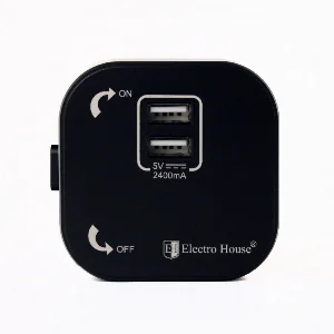 Розетка трекова подвійна USB Pandora Black (Чорний) 2,4 А