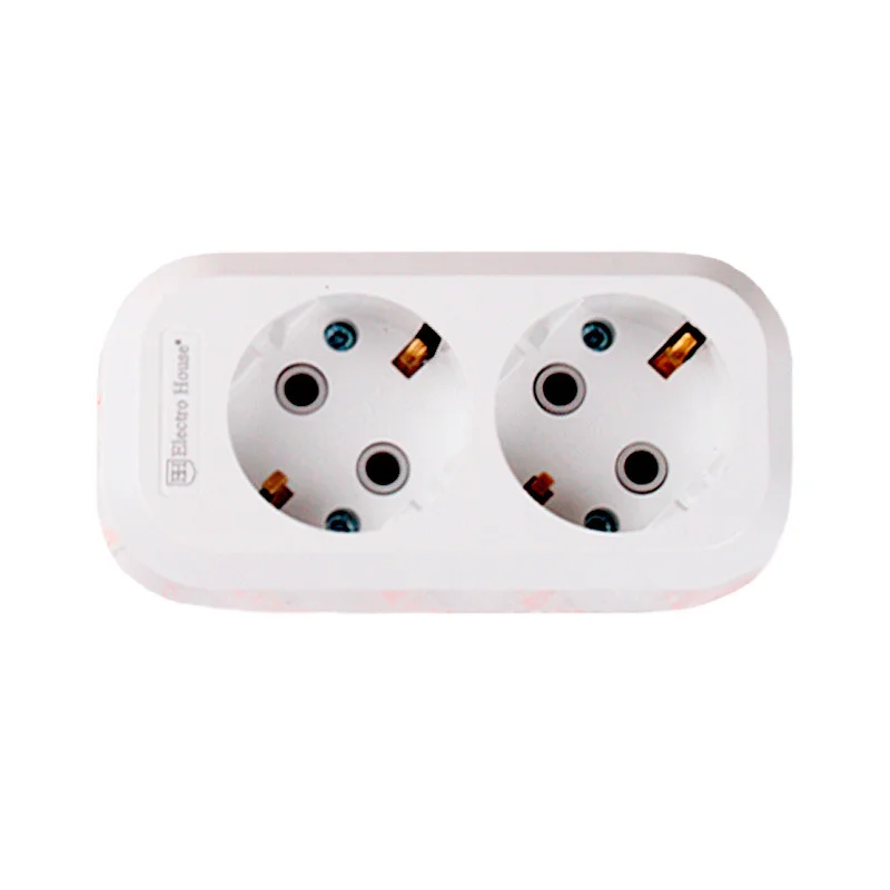 Колодка двомісна із заземленням