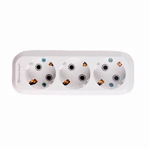 Колодка тримісна із заземленням