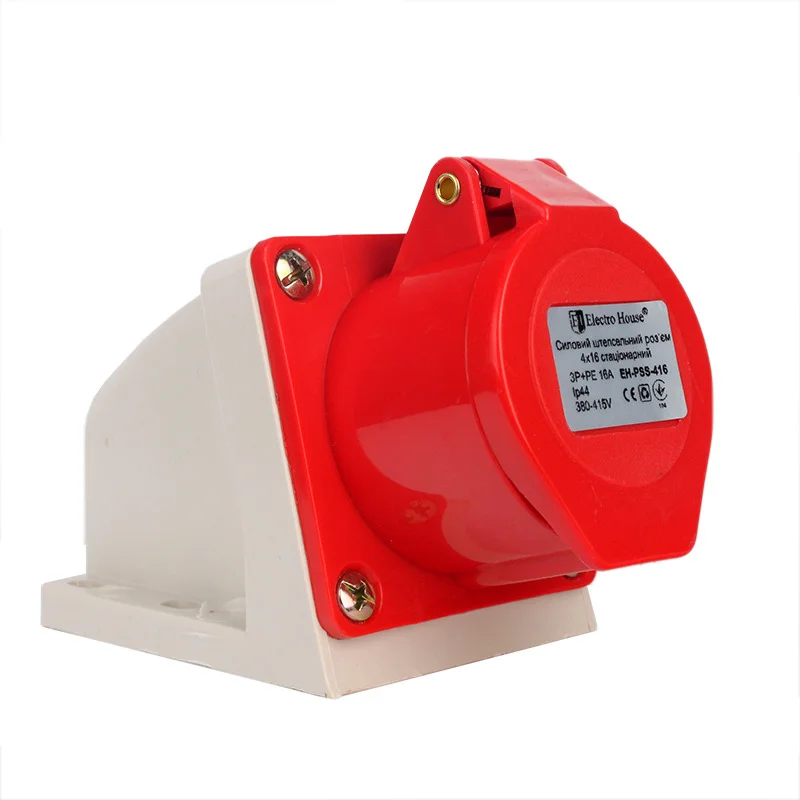 Силовий штепсельний роз'єм 4x16 (стаціонарний)/3P+PE/16 А/380 – 415 В/IP44