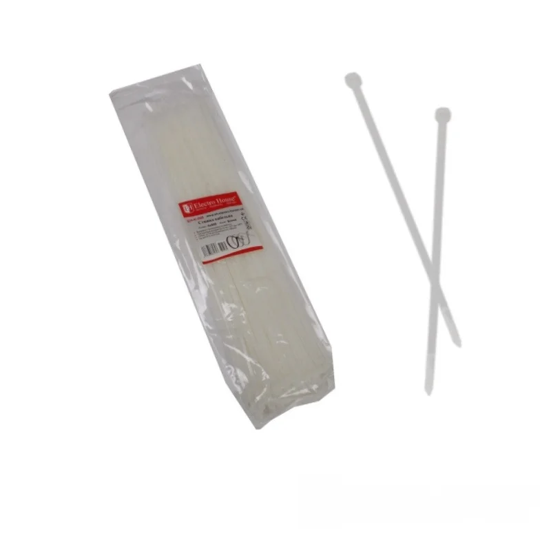 Стяжка кабельна Білий 4х250 мм 100шт/п.