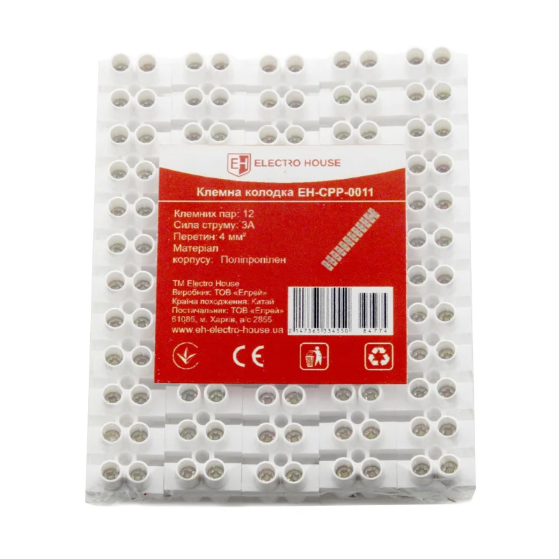 Клемна колодка Поліпропілен 3 A 4 мм²