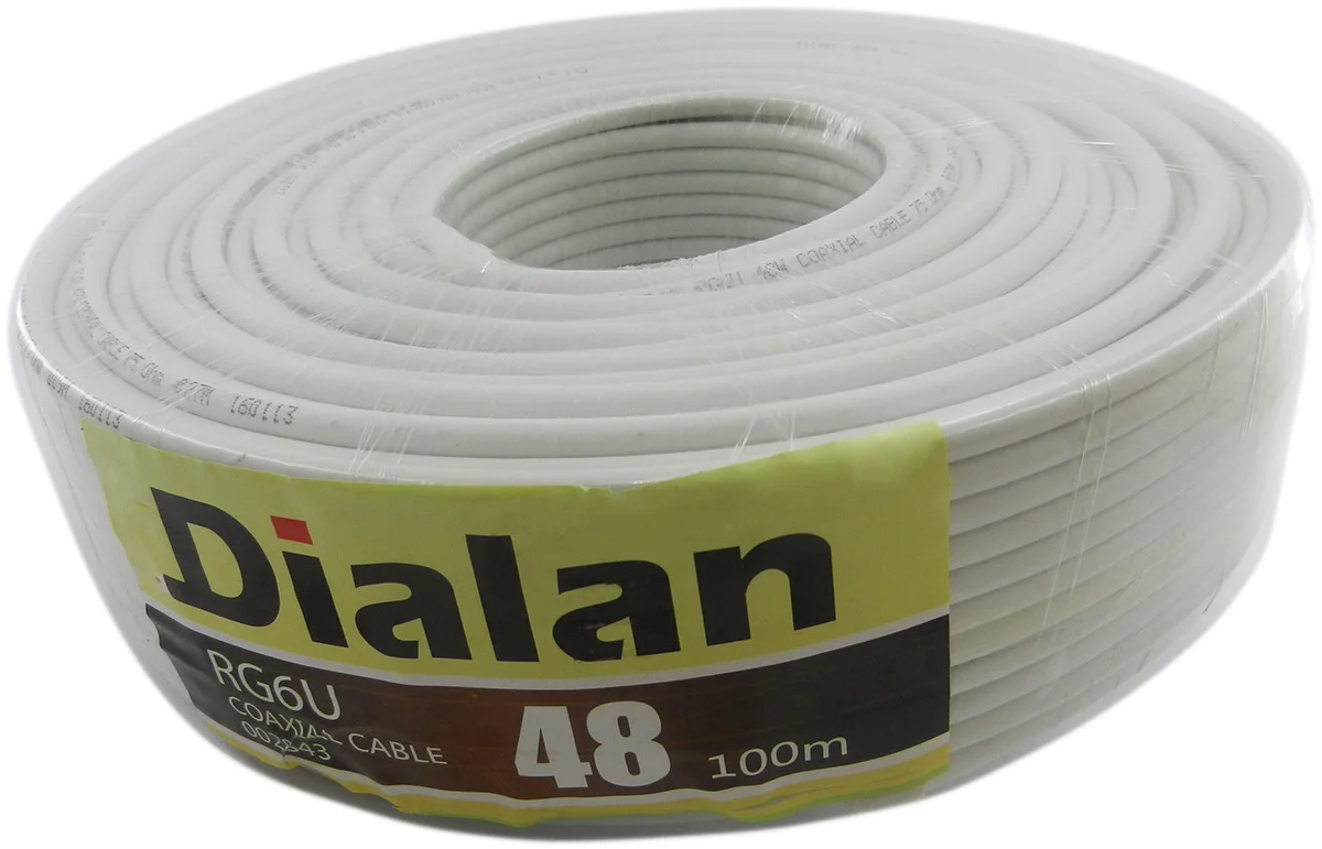 Коаксіальний кабель Dialan RG6U-48W Cu 1.02 мм 75 Ом 100 м — фото 3