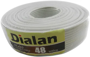 Коаксіальний кабель Dialan RG6U-48W Cu 1.02 мм 75 Ом 100 м