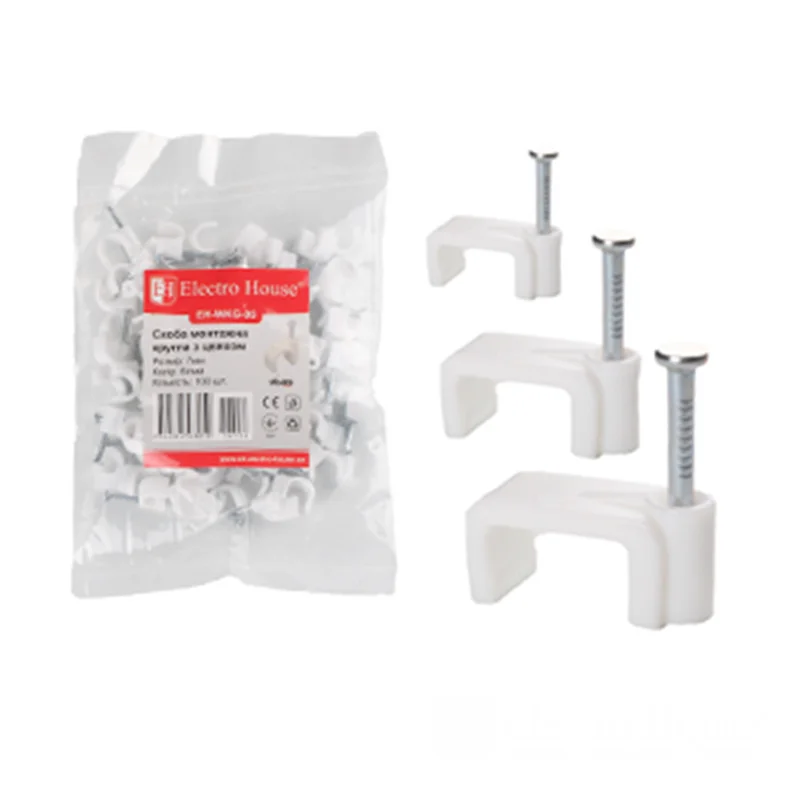 Кліпса монтажна із цвяхом 5 мм плоска