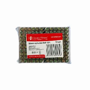 Шина нульова 6х9 мм² 12/1 (1 отвір)