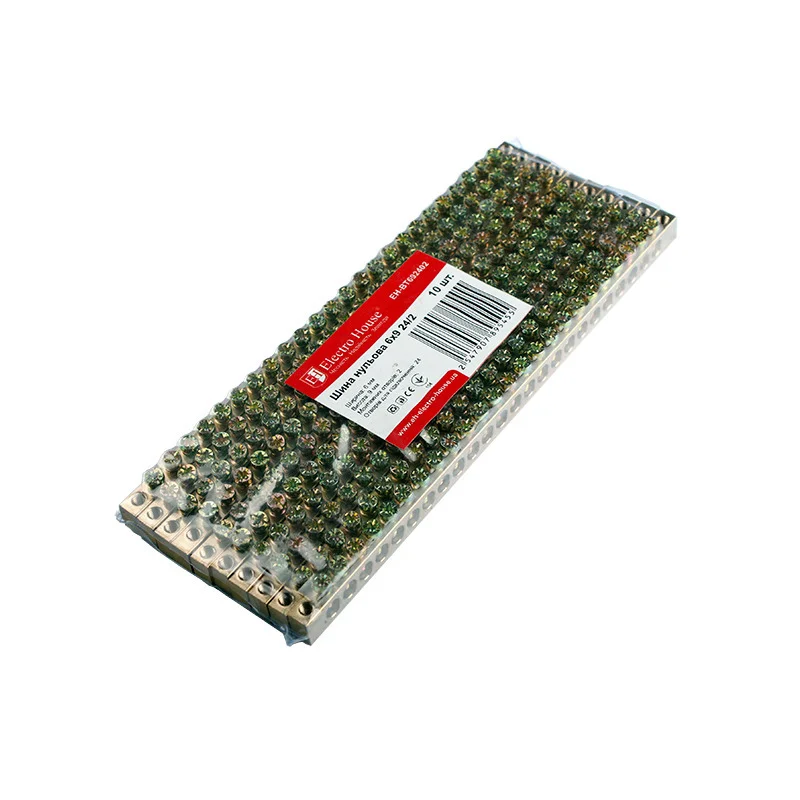 Шина нульова 6х9 мм² 24/2 (2 отвори)