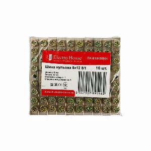 Шина нульова 8х12 мм² 8/1 (1 отвір)