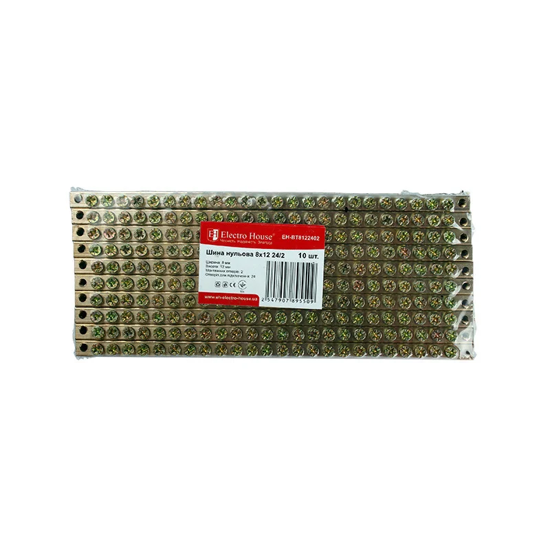 Шина нульова 8х12 мм² 24/2 (2 отвори)