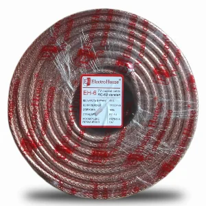 Кабель коаксіальний RG-6U 64% ССS 1,02 Мідна фольга 64 мідних жил Силікон / прозорий