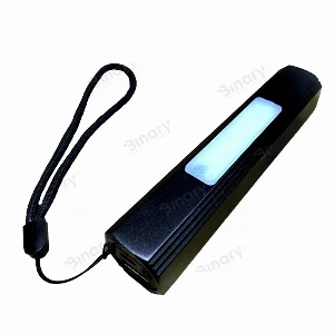 Ліхтарик з боковим світлом та акумулятором Чорний