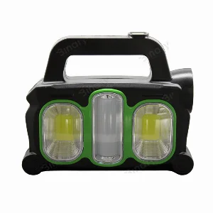 Ліхтарик з акумулятором та сонячною батареєю Зелений