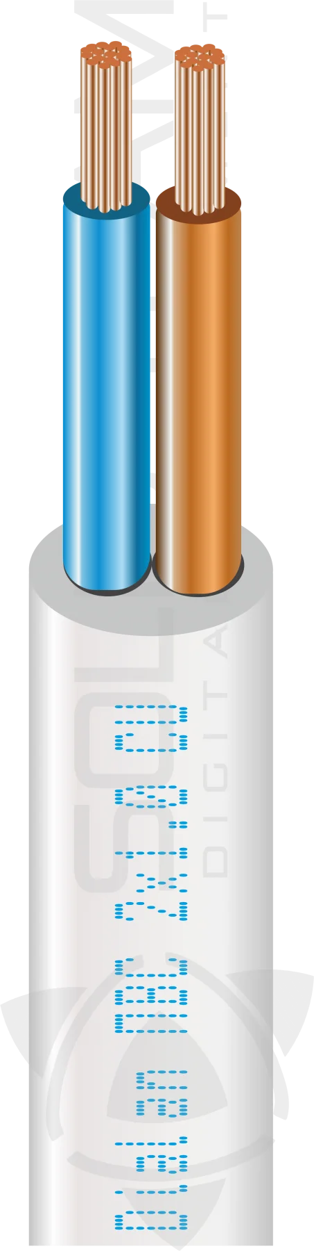 Силовий кабель ПВС 2х1.0 CU Dialan 100м