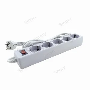 Мережевий фільтр 5 гнізд із заземленням, 3 м Сірий