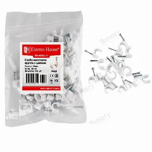 Кліпса монтажна з цвяхом 16 мм кругла